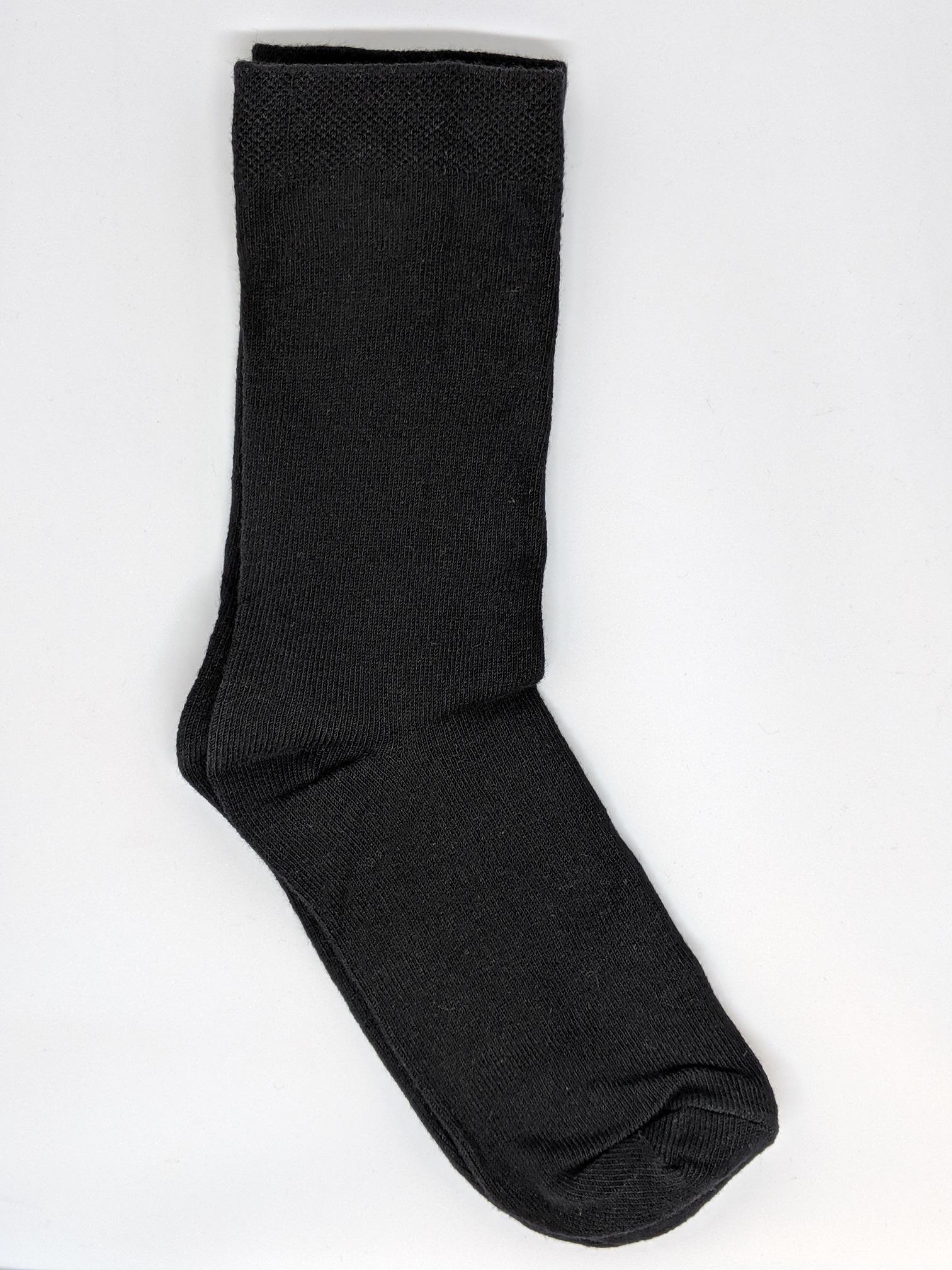 Black Cotton Long School Socks 2 Pair
