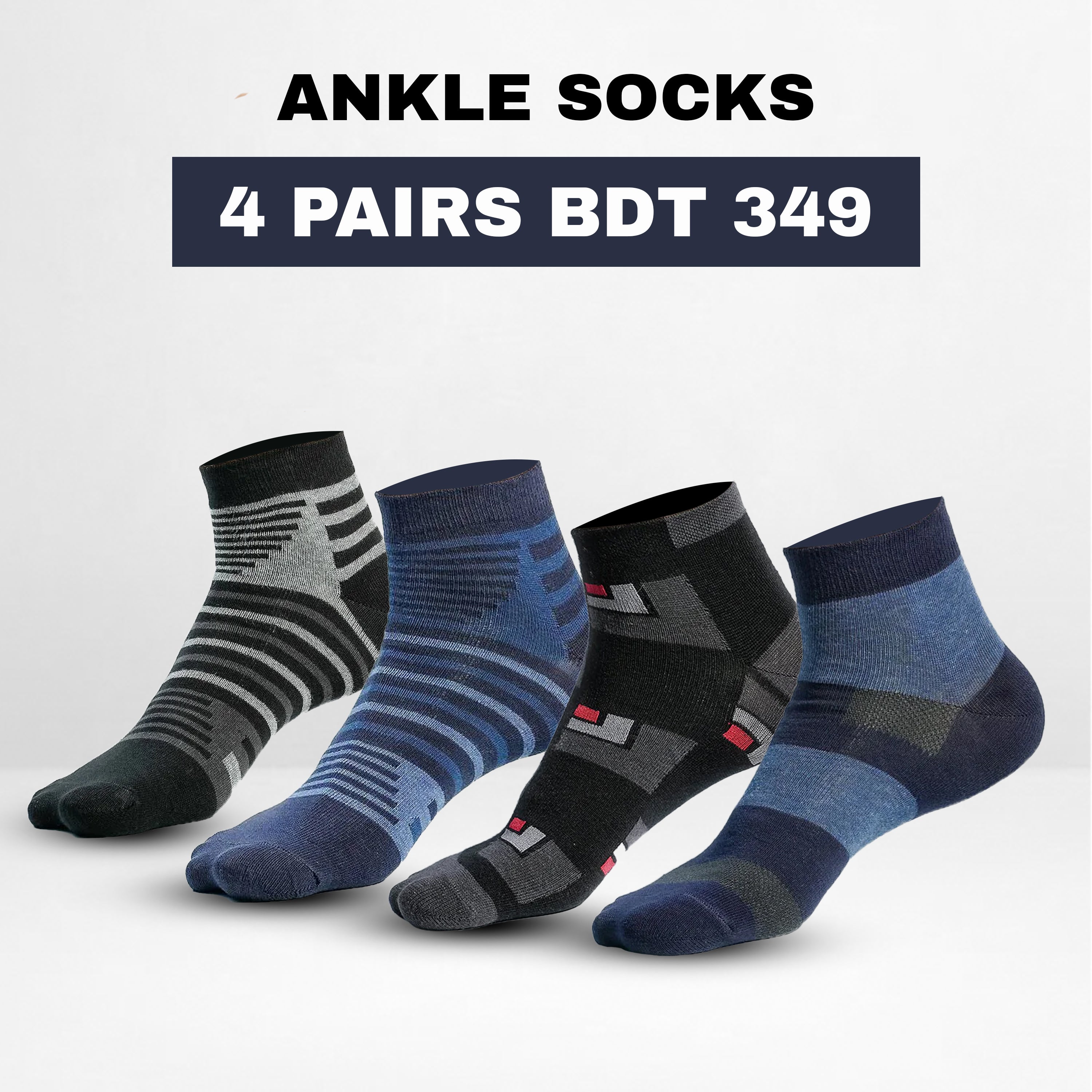 4 Pair Ankle Socks (Random Selection)