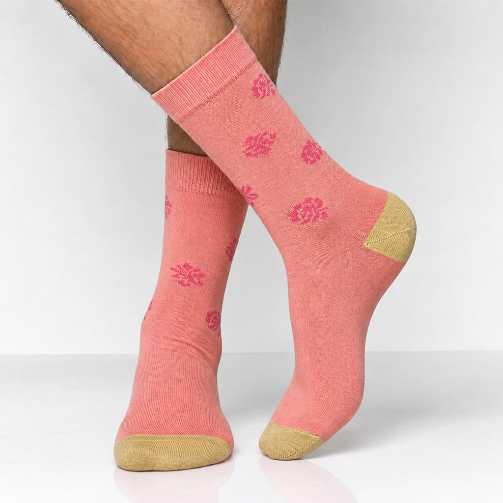Premium Pink Floral Pattern Socks for Women