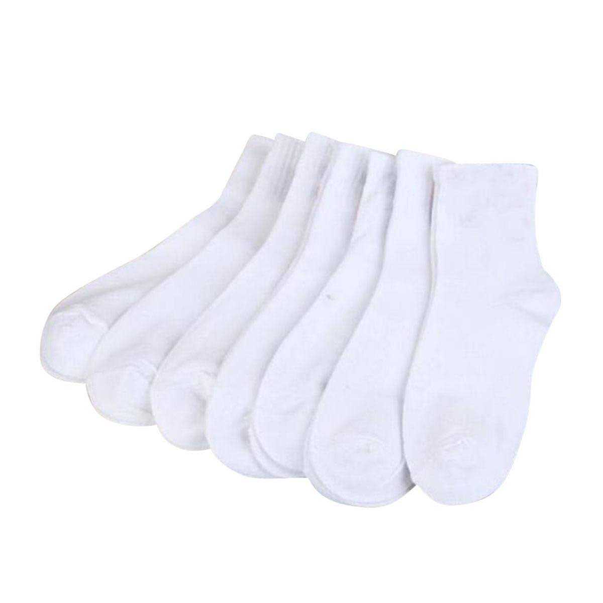 5 Pairs Combo Pack Plain White Ankle Socks