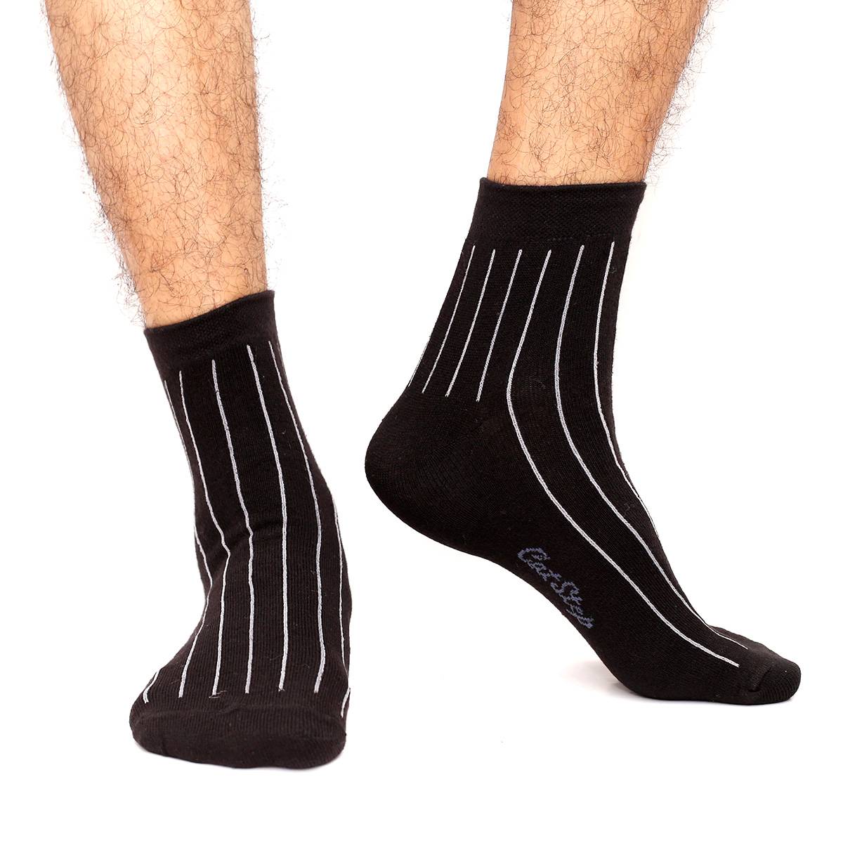 Cat Step Ankle Socks for Men by MB Hosiery