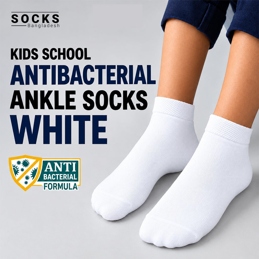 Kids School Antibacterial Ankle Socks