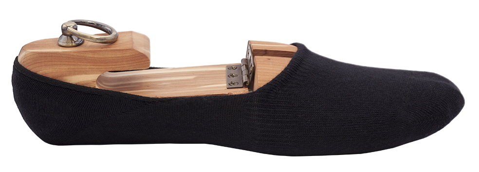 Black Cotton Loafer Socks for Men