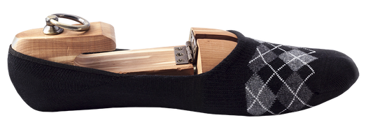 Black Cotton Loafer Socks for Men