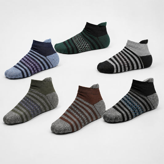 6 Pairs Combo Pack Half Terry Premium Ankle Socks For Men