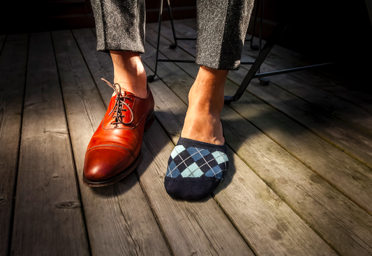 Navy Blue Cotton Loafer Socks for Men