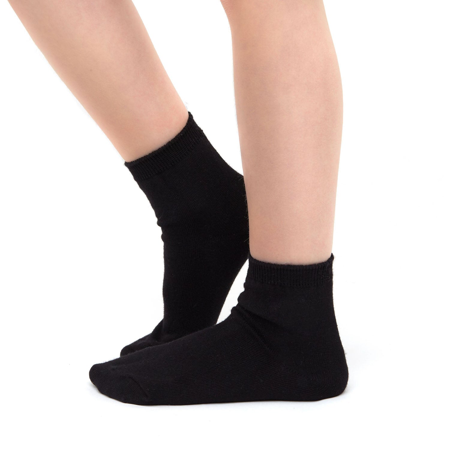 Black Cotton School Ankle Socks for Children 2 Pair