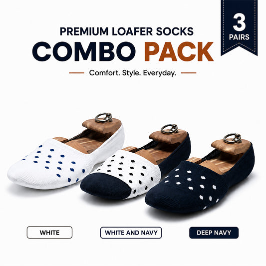 Polka Dot Loafer Socks 3 Pair Combo Pack for Men