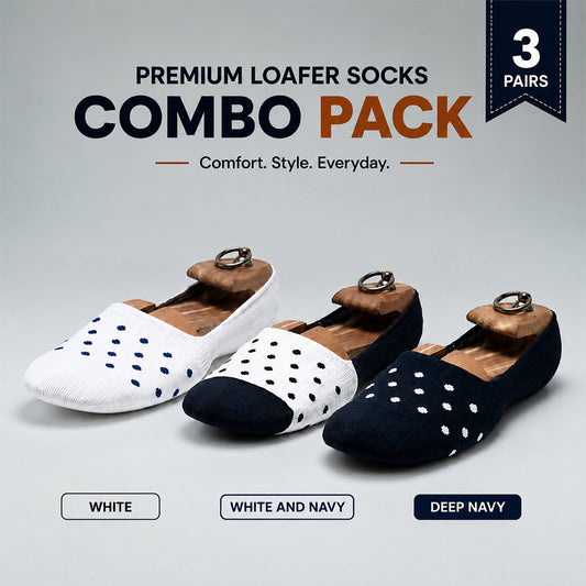 Polka Dot Loafer Socks 3 Pair Combo Pack for Men