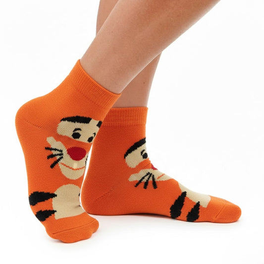 Orange Tiger Design Kids Socks