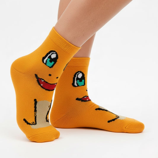 Yellow Charmander Design Kids Socks