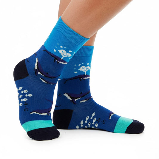 Blue Whale Design Kids Socks