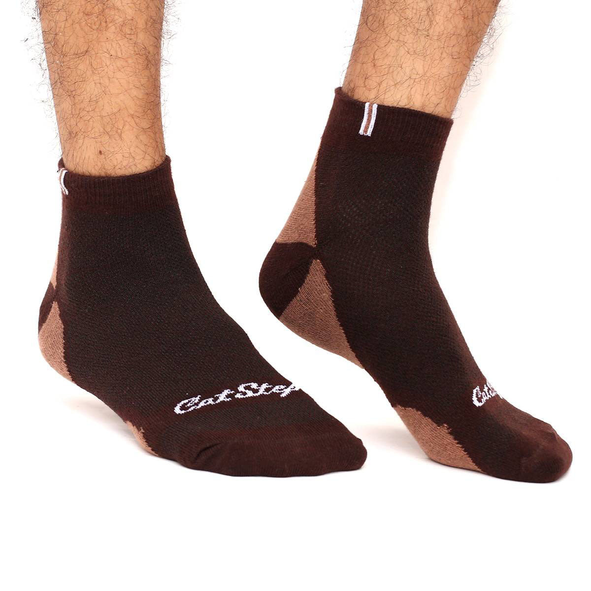 Cat Step Ankle Socks for Men by MB Hosiery