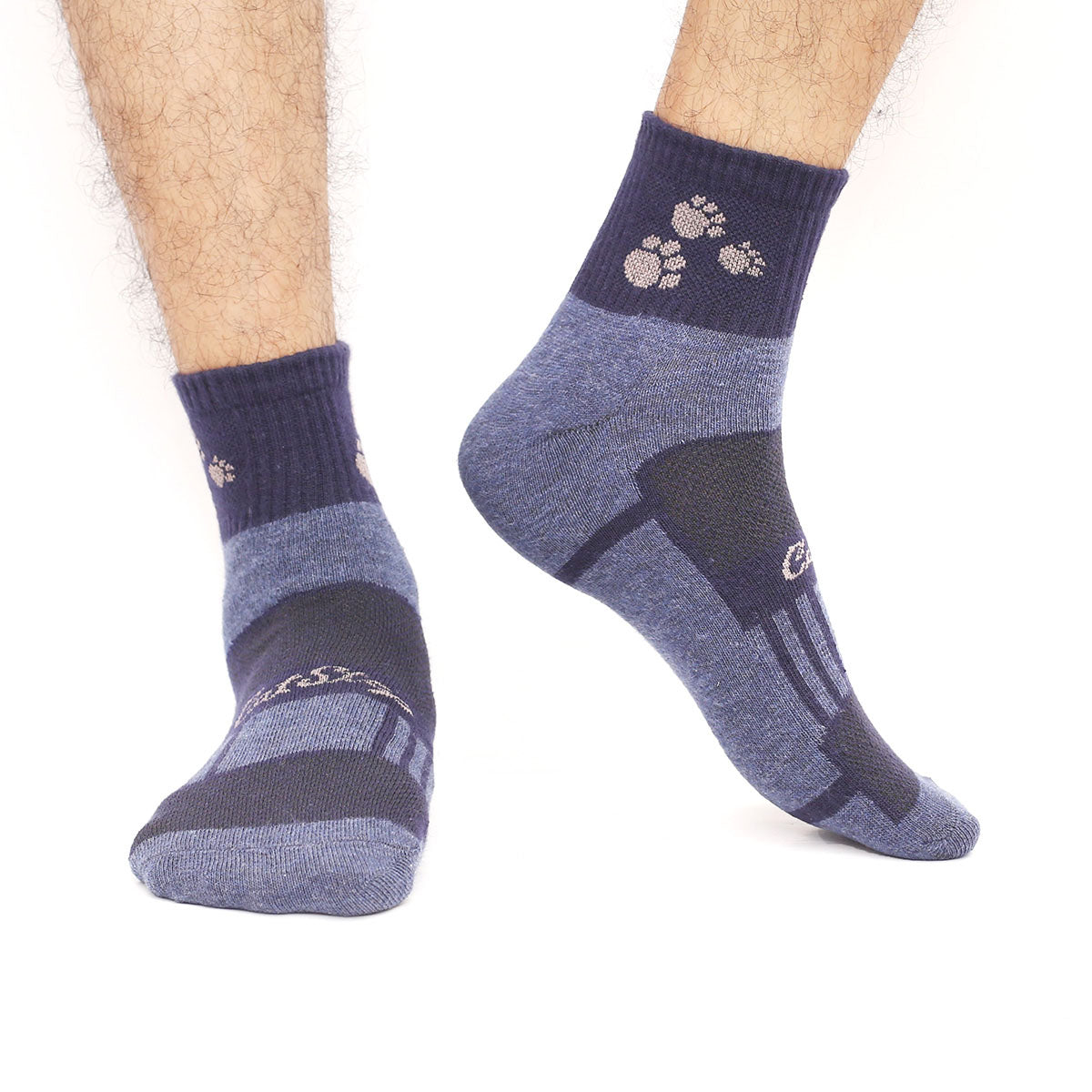 Cat Step Ankle Socks for Men by MB Hosiery