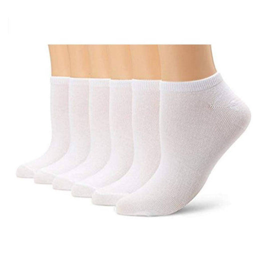 6 Pairs Combo Pack Plain White Ankle Sock
