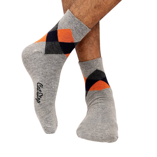 Cat Step Ankle Socks for Men by MB Hosiery
