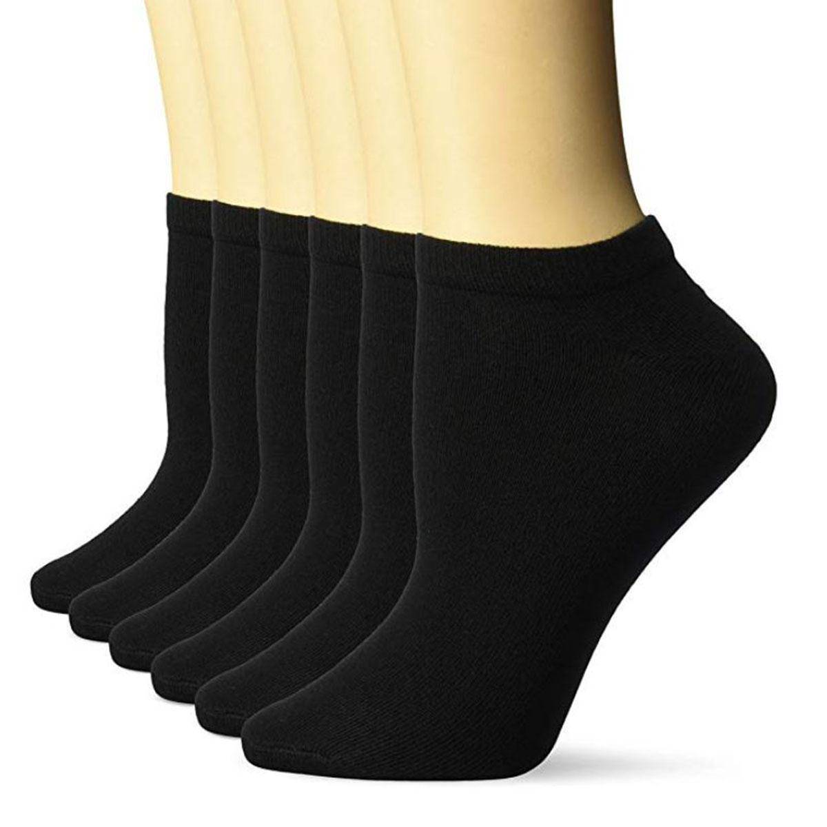 6 Pairs Combo Pack Plain Black Ankle Sock