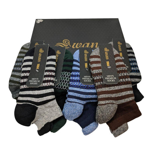 6 Pairs Combo Pack Half Terry Premium Ankle Socks For Men