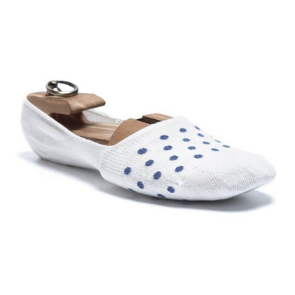 White Cotton Loafer Socks for Men